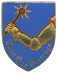 Dextrochère et devise sur un écu bleu chasseurs 1941